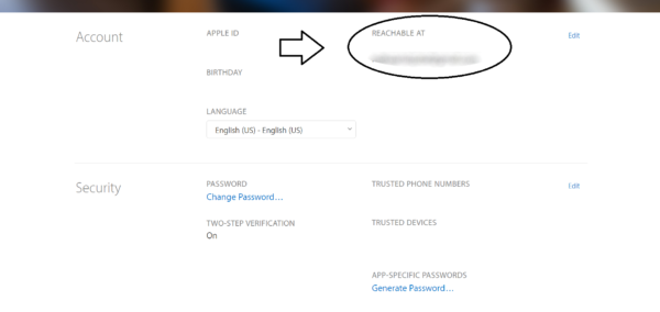 Reachable At Email For iCloud Account