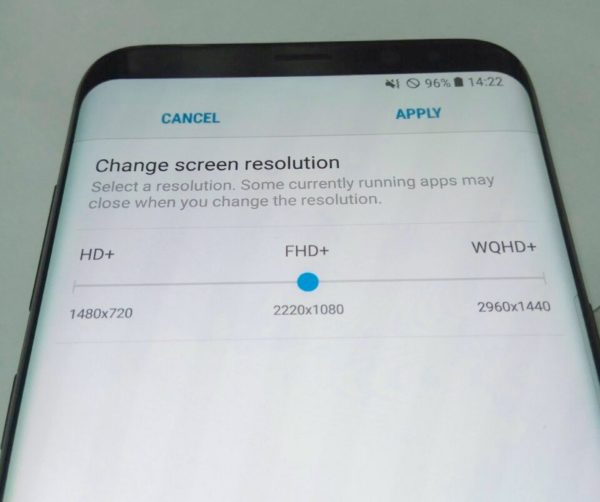 Changing Screen Resolution On Galaxy S8