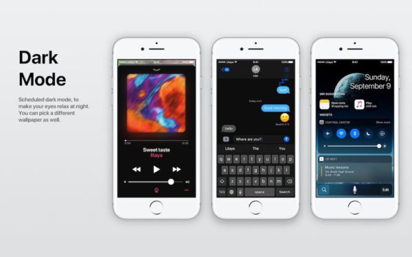 iOS 11 Dark Mode Concept Image